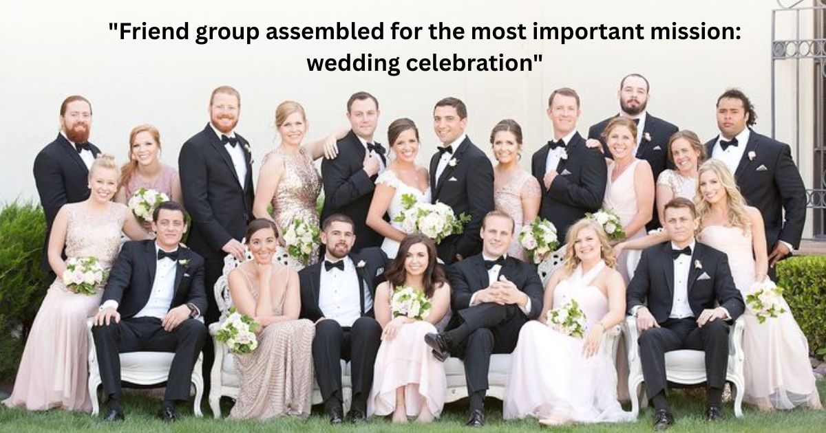 Group Photo Wedding Captions for Friend's Marriage Squad