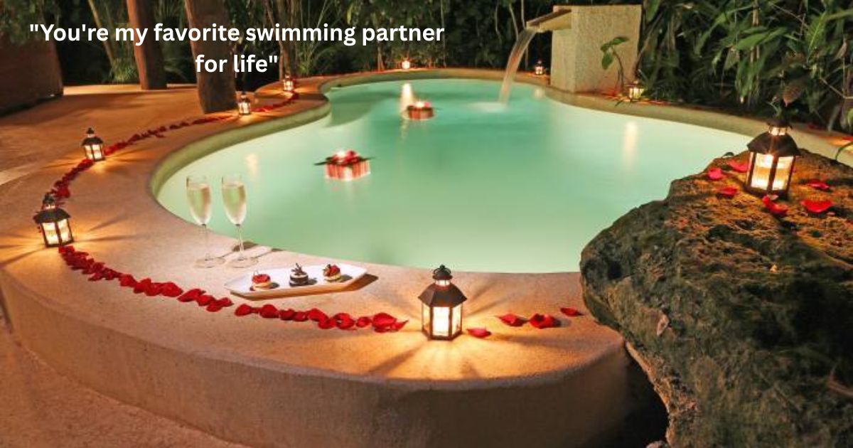 Romantic Pool Captions for Couples - Love in the Water