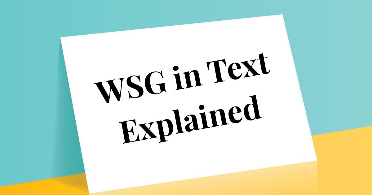 WSG in Text Explained Definition, Usage, Tone, and Response Examples 2025